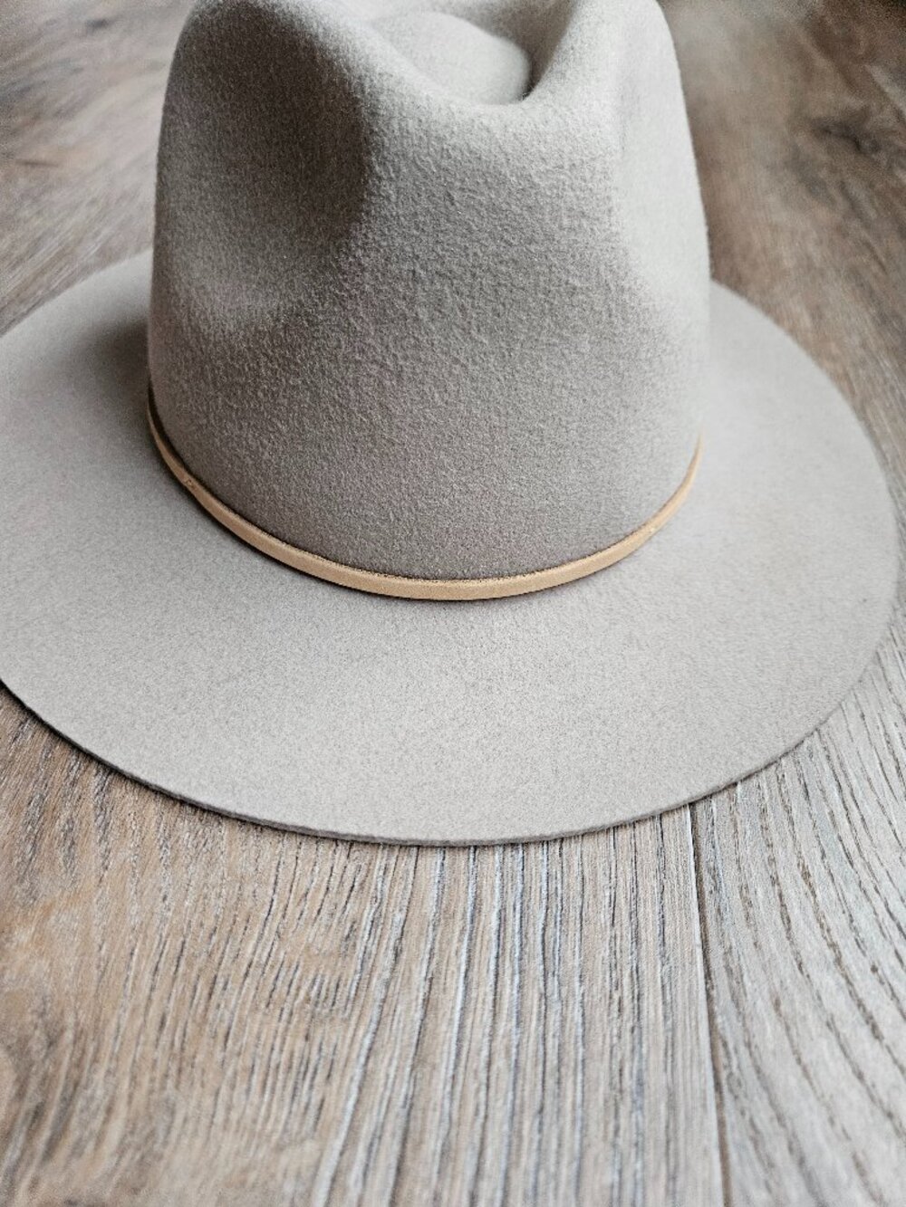 Brixton beige gray 100% wool western boho brim women's hat XS 54CM